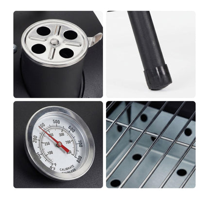 Portable Charcoal Grill with Thermometer & Chimney