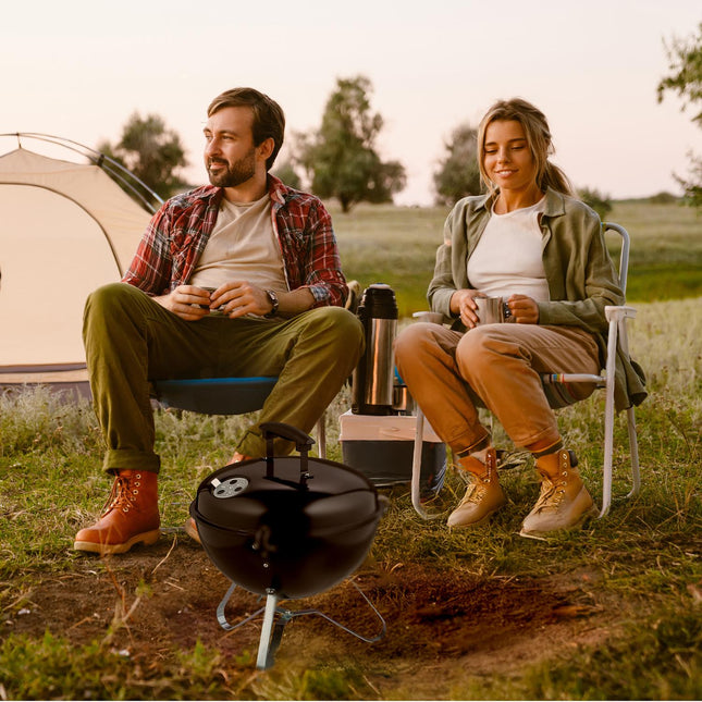 Portable Charcoal Kettle Grill, 37 cm – Ideal for Camping