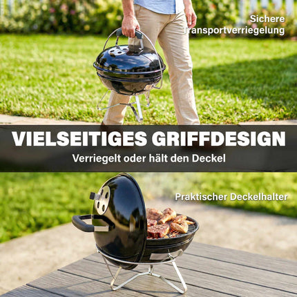Portable Charcoal Kettle Grill with Lid and Vent, 41 cm