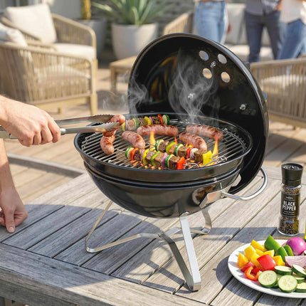 Portable Charcoal Kettle Grill with Lid and Vent, 41 cm