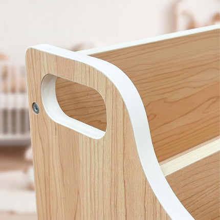 Portable Children's Bookcase – Natural Wood, 3-Tier MDF