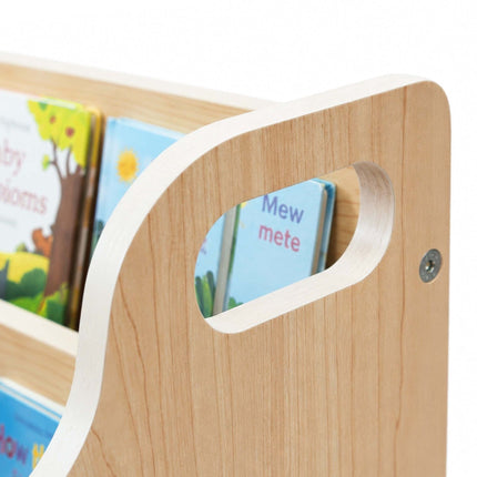 Portable Children's Bookcase – Natural Wood, 3-Tier MDF