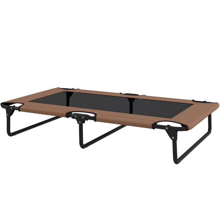 Portable Elevated Dog Bed, Raised Pet Bed with Breathable Mesh, for Large Dogs, Coffee