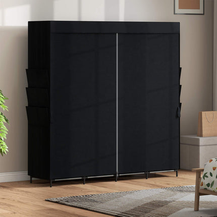 Portable Fabric Wardrobe, Dustproof, Black, 170 x 45 x 167 cm
