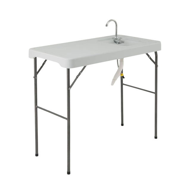 Portable Fish Cleaning Table with Sink & Faucet – White
