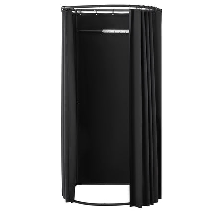 Portable Fitting Room With Polyester Curtain, 100x95x200 cm, Black
