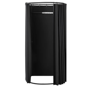 Portable Fitting Room With Polyester Curtain, 100x95x200 cm, Black