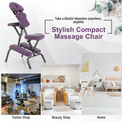 Portable Foldable Massage Chair, Height Adjustable, Bag