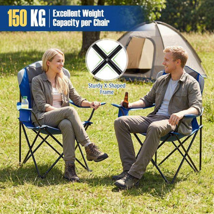 Portable Folding Camping Chair with Cup Holder, Blue