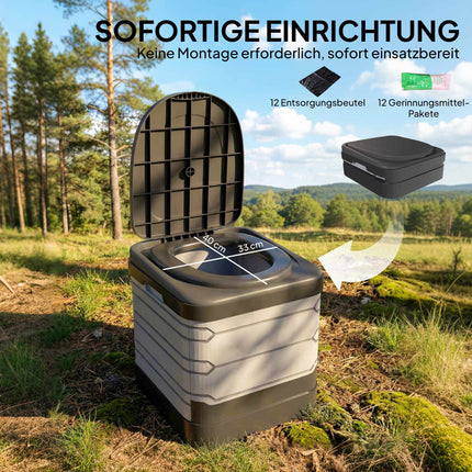 Portable Folding Camping Toilet with 12 Bags, 150kg Capacity