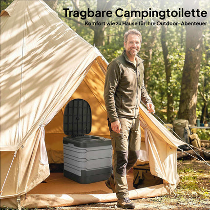 Portable Folding Camping Toilet with 12 Bags, 150kg Capacity
