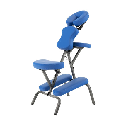 Portable Folding Massage Chair, Adjustable Height, Blue