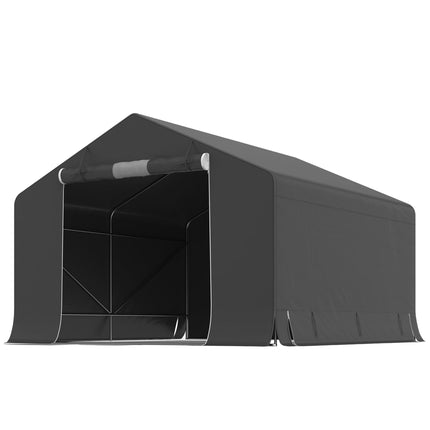 Portable Garden Shed, Bike Tent, Dark Grey, Metal Frame