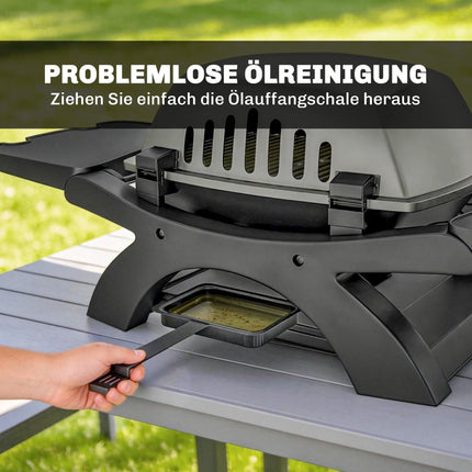 Portable Gas Grill with 3.3 kW Burner and Side Tables