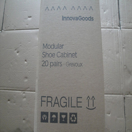 Portable Modular Shoe Cabinet InnovaGoods Grey - 20 pairs