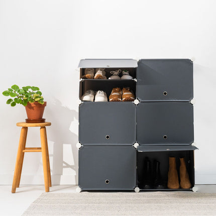 Portable Modular Shoe Cabinet InnovaGoods Grey - 28 pairs