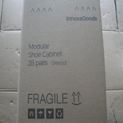 Portable Modular Shoe Cabinet InnovaGoods Grey - 28 pairs