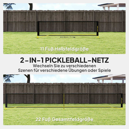 Portable Pickleball Net 6.7m with metal frame and carrying case
