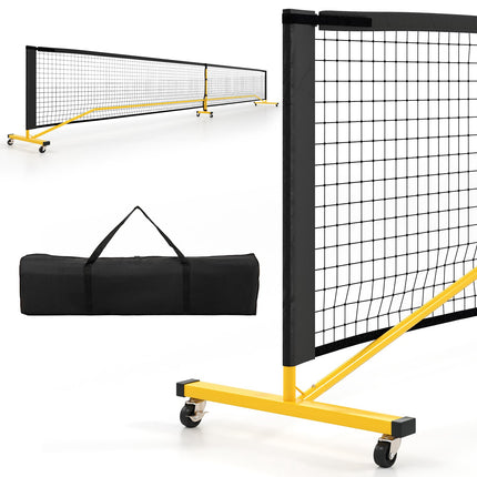 Portable Pickleball Net with Wheels, 6.7m, Metal Frame