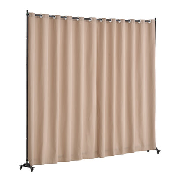 Portable Room Divider Privacy Screen with Wheels, Brown