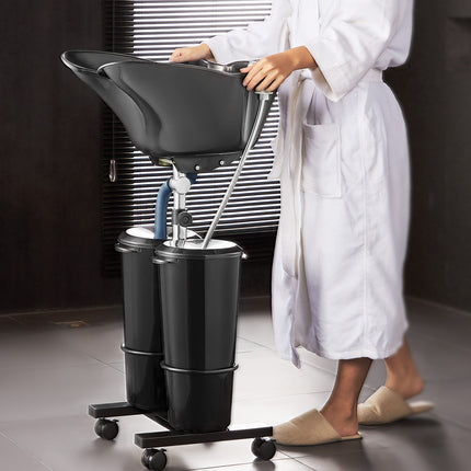 Portable Shampoo Bowl Sink With Electric Pump, 2 Buckets