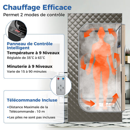 Portable Steam Sauna, 3L 1-Person, Chair, Foot Massager