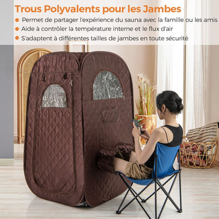 Portable Steam Sauna Tent, 3L 1000W, 1–2 Persons