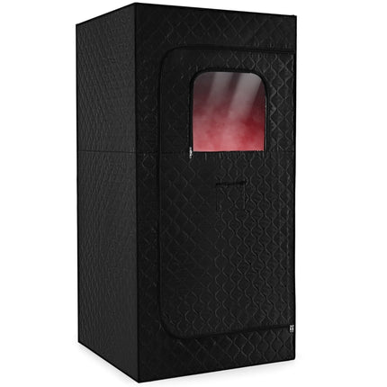 Portable Steam Sauna with Chair & Mat – Black, 88x88x179 cm