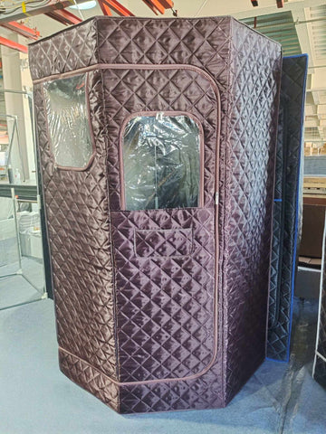 Portable Steam Sauna with Remote & 9 Temp Levels, Brown