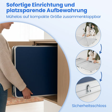 Portable Table Tennis Table Set, 120 x 76 cm, Adjustable Height