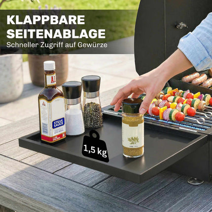 Portable Tabletop Gas Grill, 3 Burners, Enamel Grates