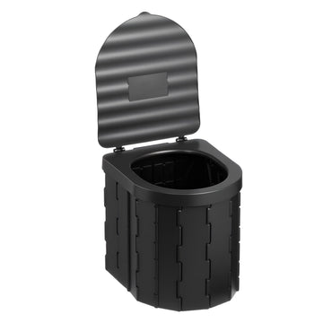 Portable Toilet Kit, 330 lb, Folding Toilet, Pop-Up Tent