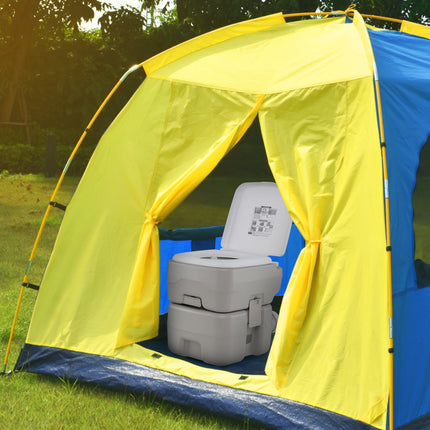 Portable Toilet with 20L Waste Tank, Pump & Funnel, Gray