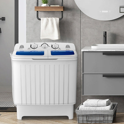 Portable Twin Tub Washing Machine, 5kg Wash 3kg Spin