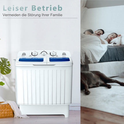 Portable Twin Tub Washing Machine, 5kg Wash 3kg Spin