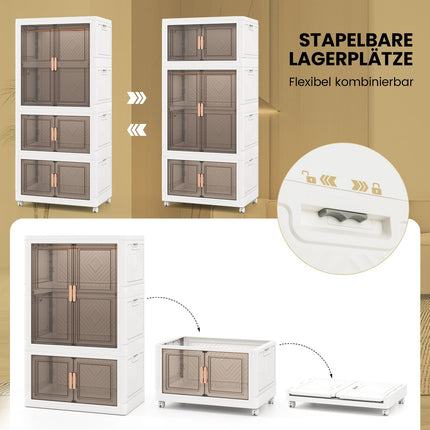 Portable Wardrobe with 10 Hangers, 421L, Wheels, Foldable