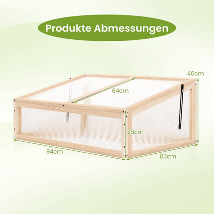 Portable Wooden Greenhouse with Adjustable Roof, 94x63x40 cm