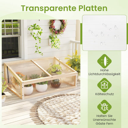 Portable Wooden Greenhouse with Adjustable Roof, 94x63x40 cm