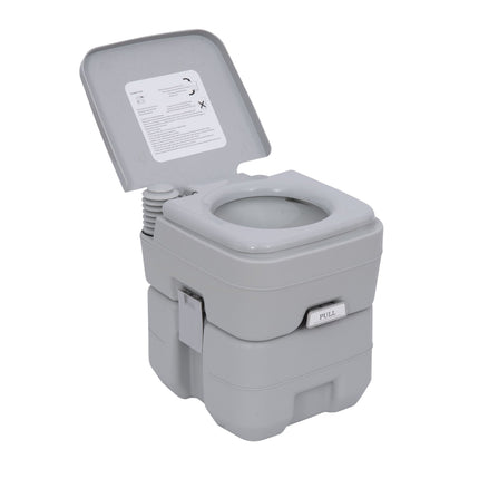 Portable camping toilet with chemical function
