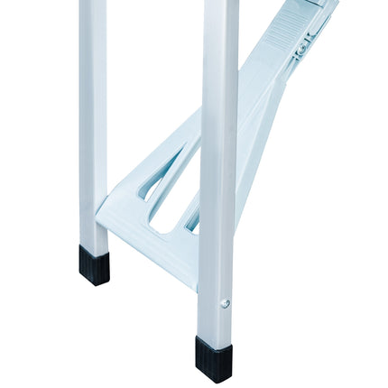 Portable folding aluminum table with seats, Silver, 85x68 Cm