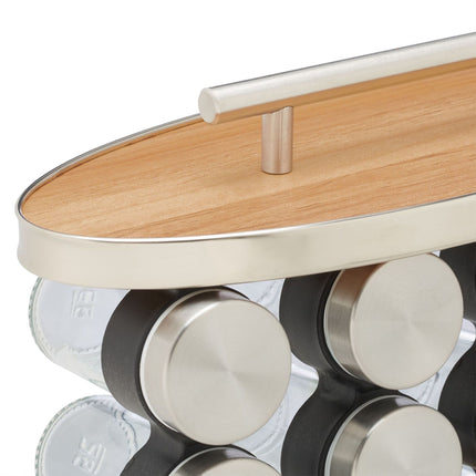 Portable spice rack with 20 jars