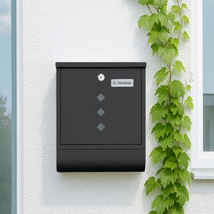 Postbox with Newspaper Holder – Matte Metal Finish