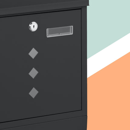 Postbox with Newspaper Holder – Matte Metal Finish