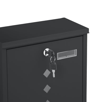 Postbox with Newspaper Holder – Matte Metal Finish
