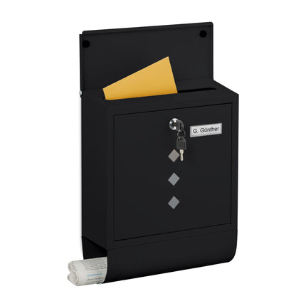 Postbox with Newspaper Holder – Matte Metal Finish