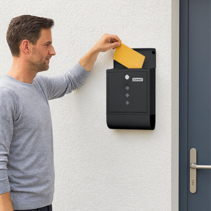 Postbox with Newspaper Holder – Matte Metal Finish