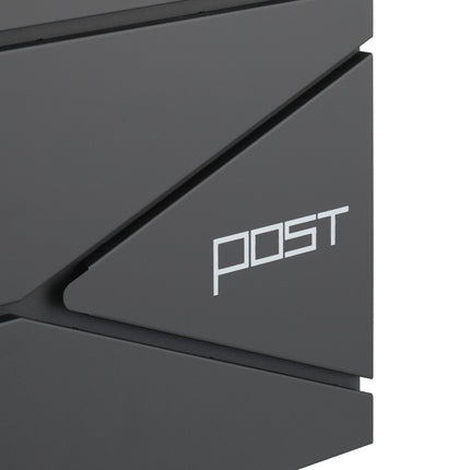 Postbox with Newspaper Slot – Matte Black Steel