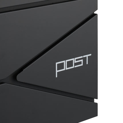 Postbox with Newspaper Slot – Matte Black Steel