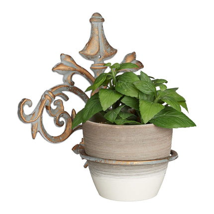 Pot holder wall cast iron baroque