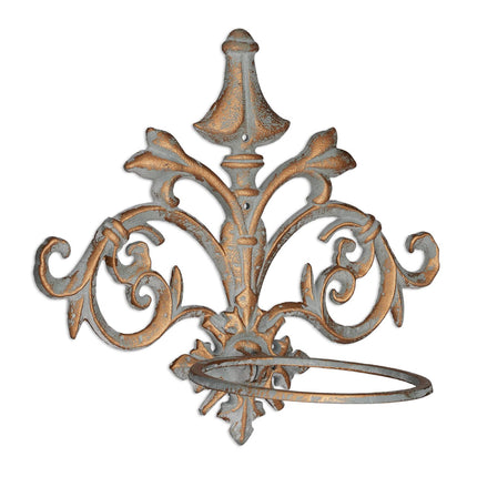 Pot holder wall cast iron baroque